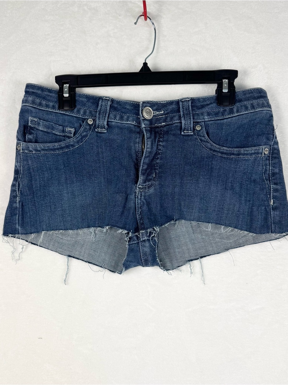 Lee Y2K Low Rise Denim Cutoff Shorts Rhinestone Rose Size 10